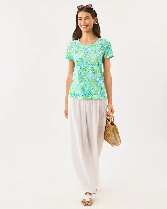 Lilly Pulitzer Etta Scoop Neck Top | Day Dream Blue Throw Me A Line