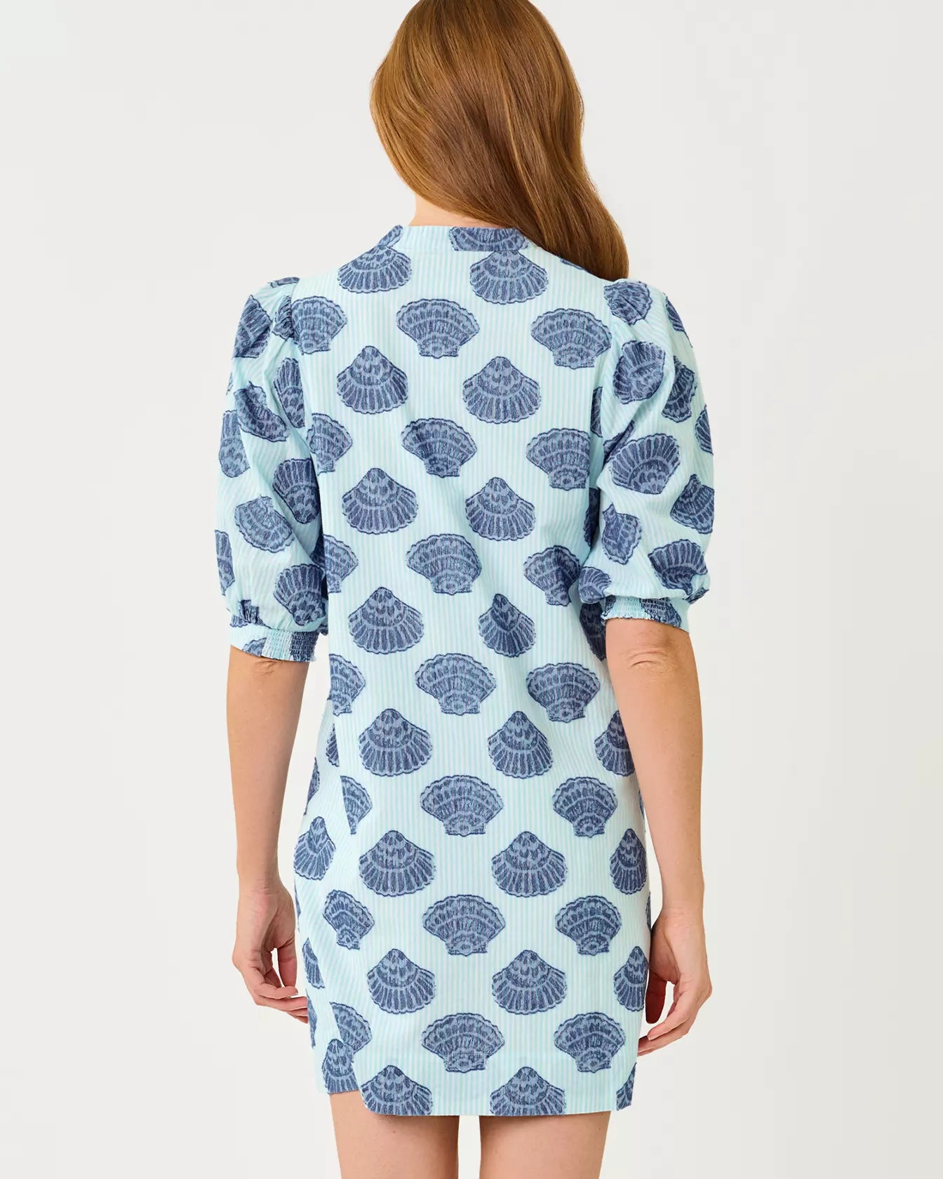 Lilly Pulitzer Mialeigh Elbow Sleeve Dress | Day Dream Blue Seashell