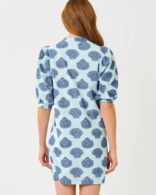 Lilly Pulitzer Mialeigh Elbow Sleeve Dress | Day Dream Blue Seashell