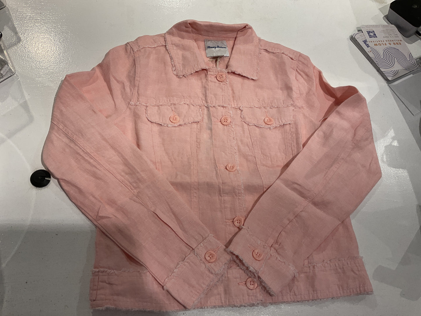Tommy Bahama Two Palms Raw Edge Linen Jacket - Lt. Salmon - BHI