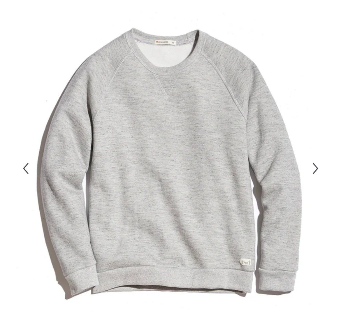 Marine Layer Women’s Mock Twist  Sherpa Crew Pullover - Heather Grey - BHI