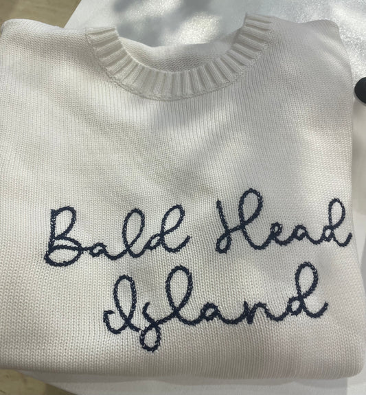 Ellsworth & Ivey Women’s BHI Sweater - Cursive Print - BHI