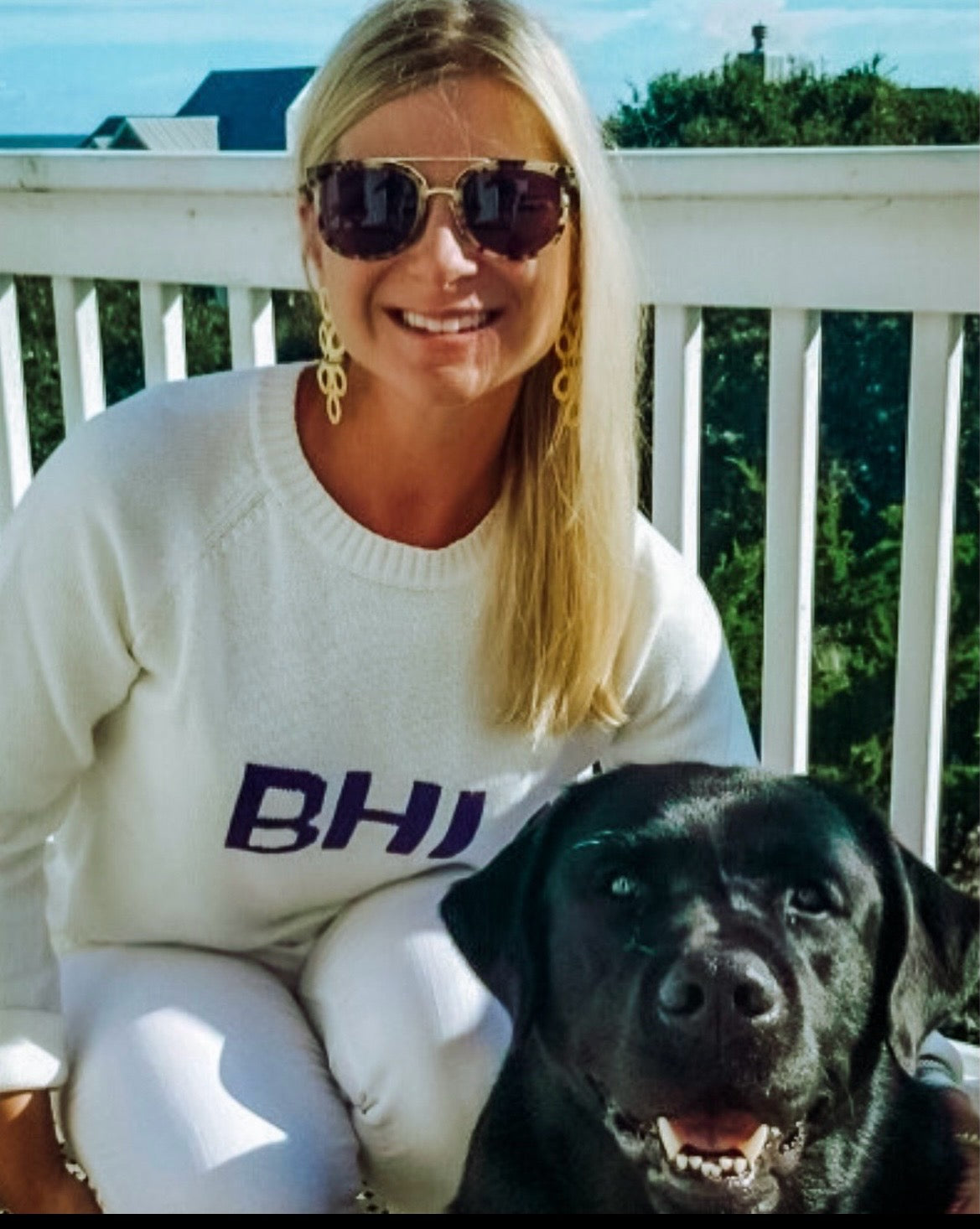 Ellsworth & Ivey Women’s BHI Sweater - Block Letters - BHI