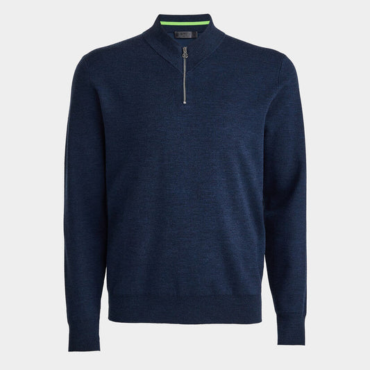 Gfore - V Neck Merino Wool Quarter Zip Sweater - Ink - BHI