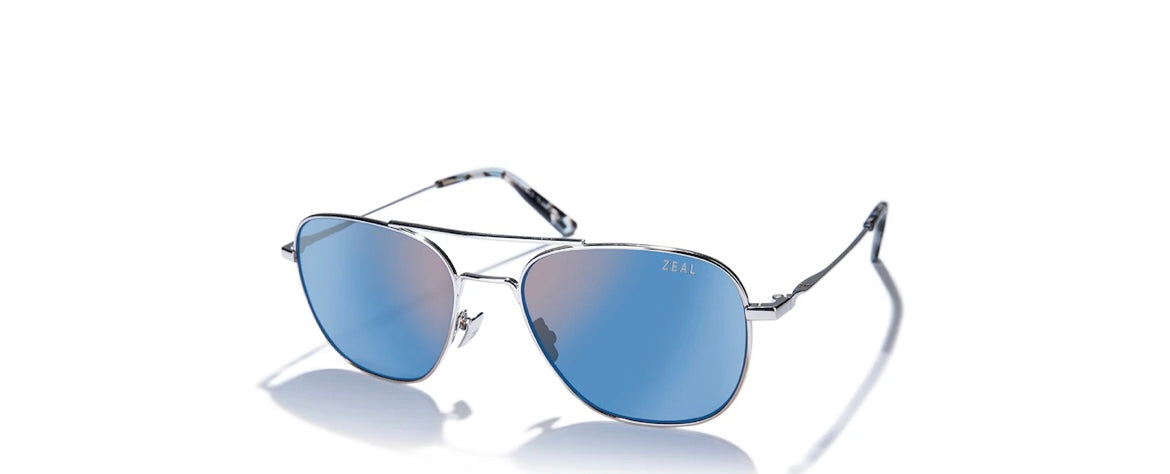 Zeal by Maui Jim Sunglasses - Horizon Blue Skyway Gloss Silver - BHI