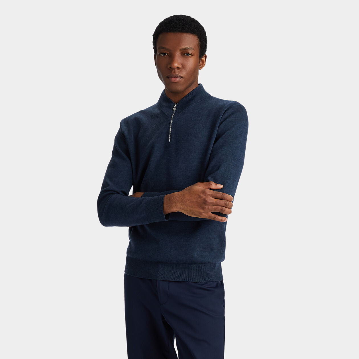 Gfore - V Neck Merino Wool Quarter Zip Sweater - Ink - BHI