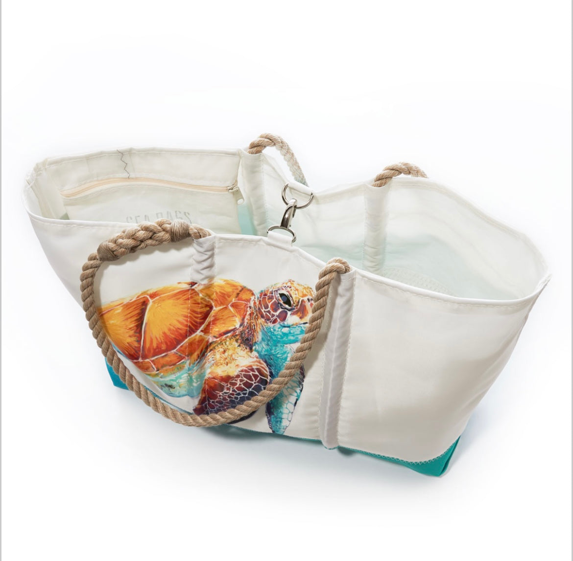 Sea Bags Multicolor Ogunquit Large Sea Turtle Beach Tote - BHI