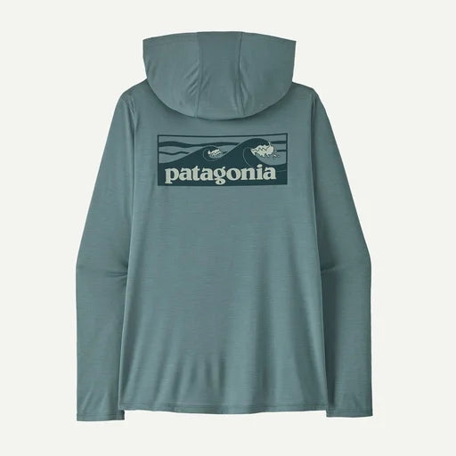 Patagonia Women's Capilene® Cool Daily Hoody - Boardshort Logo | Blue Sage - Light Blue Sage