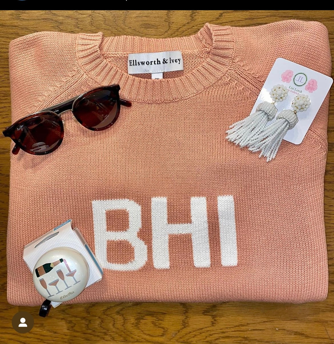 Ellsworth & Ivey Women’s BHI Sweater - Block Letters - BHI