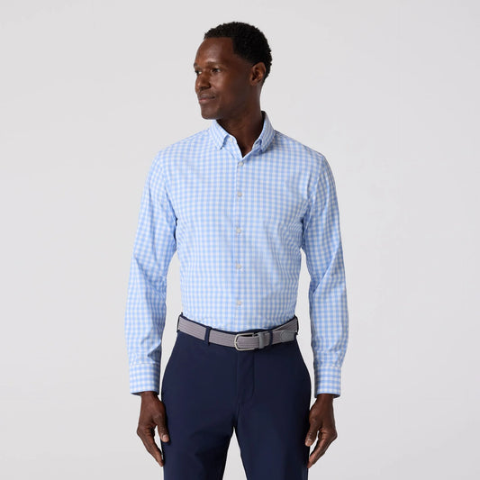 Mizzen+Main Leeward Dress Shirt Light Blue Gingham