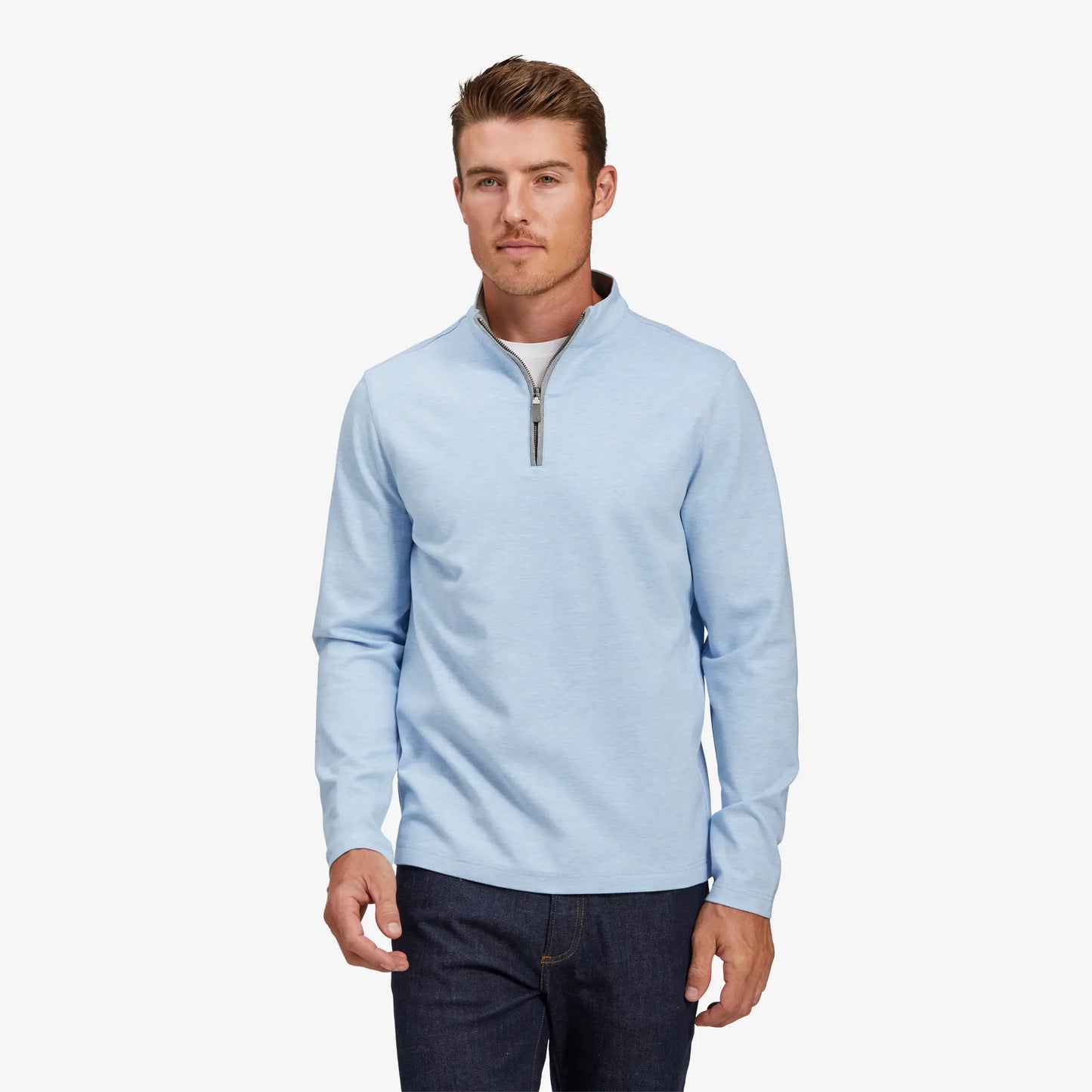 ProFlex Quarter Zip - Light Blue Heather - 1PO-1473 - Mizzzen+Main