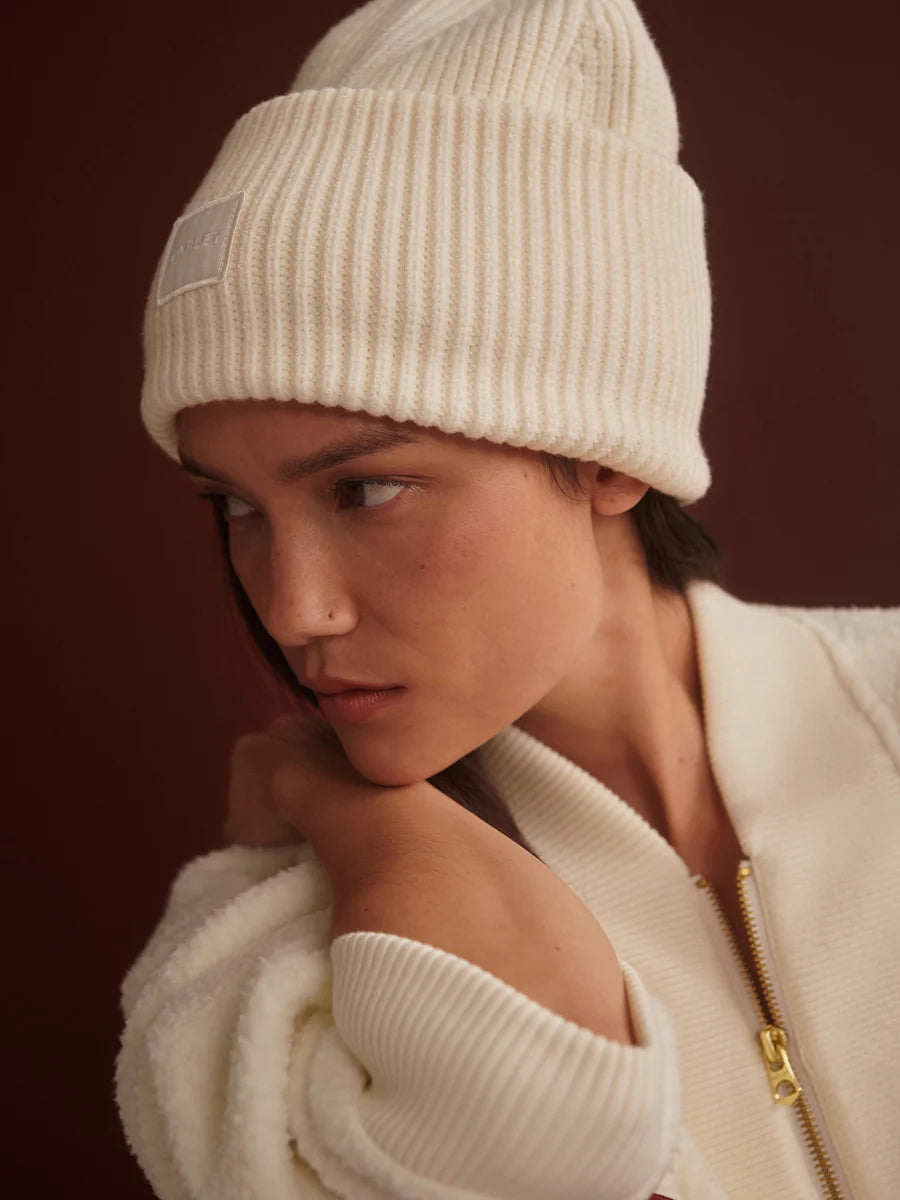 Varley Carly Knit Beanie | Egret
