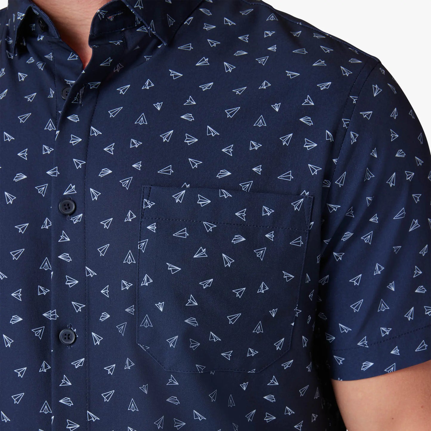 Leeward SS Dress Shirt- Navy Airplane - 1WS-1275 - Mizzen+Main