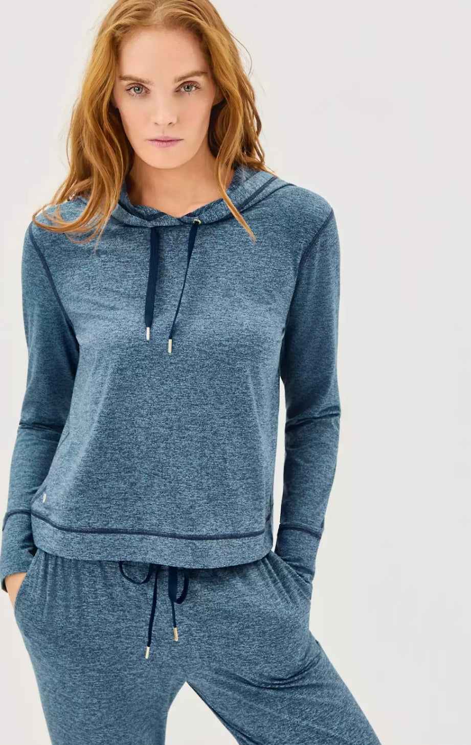 Lilly Pulitzer Asena UPF 50+ Hoodie - Low Tide Navy - BHI