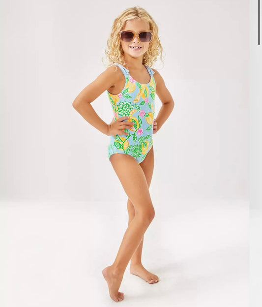 Lilly Pulitzer Girl’s Abel Swimsuit - Bluette/Make Lemonade - BHI