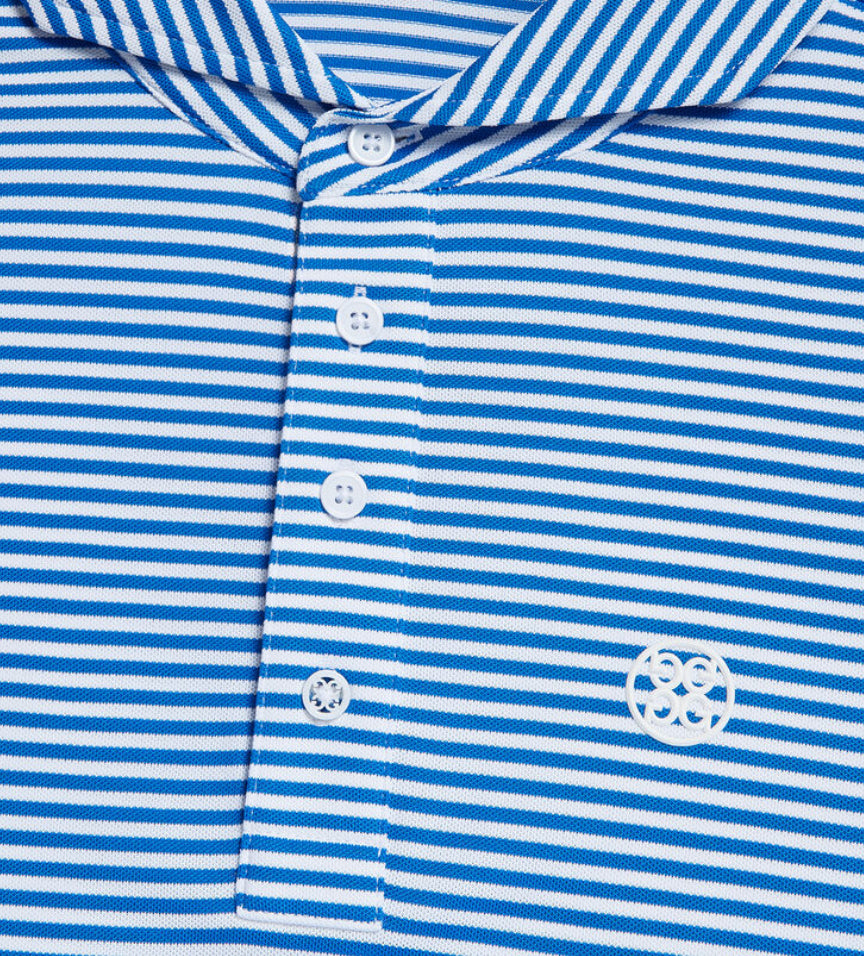Gfore Men’s Feeder Stripe Tech Piqué Modern Spread Polo - Surf - BHI