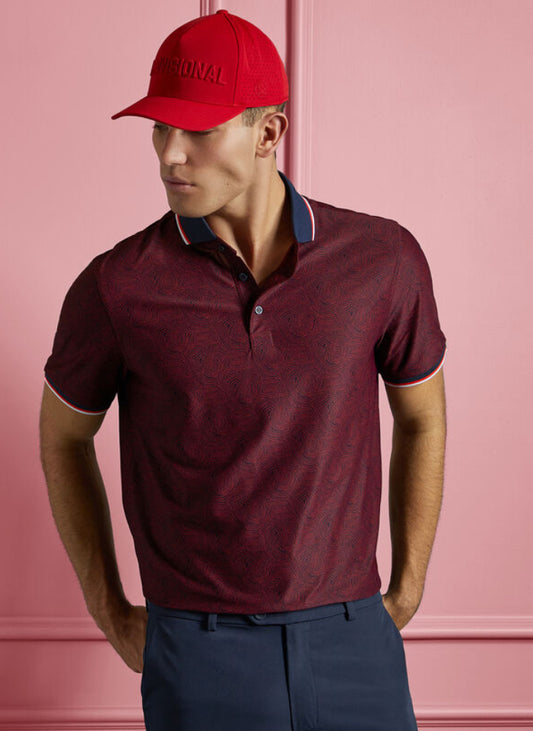 Gfore Men’s Fingerprint Tech Piqué Polo - Cabernet - BHI