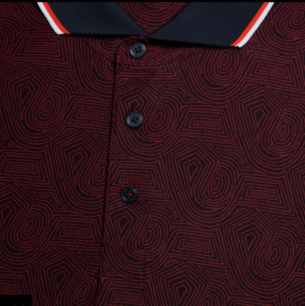 Gfore Men’s Fingerprint Tech Piqué Polo - Cabernet - BHI