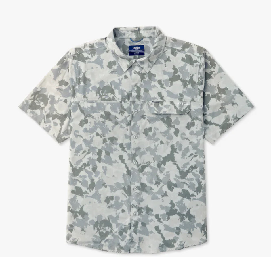 AFTCO Air-O Mesh Printed SS Button Down Shirt - BHI