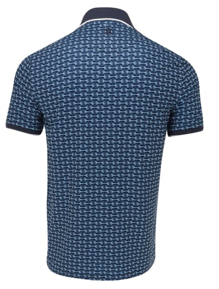 GFORE Men’s Brick Stripe Tech Jersey Shirt - Fountain - BHI