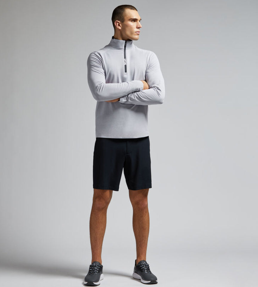 Gfore Men’s Brushed Back Tech Quarter Zip Pull Over - Light Heather Grey -BHI