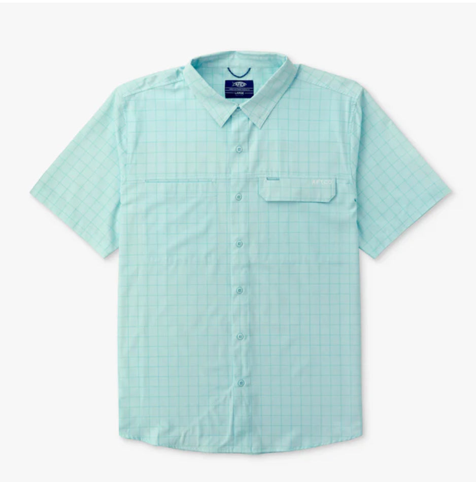 AFTCO Air-O Mesh Printed SS Button Down Shirt - BHI
