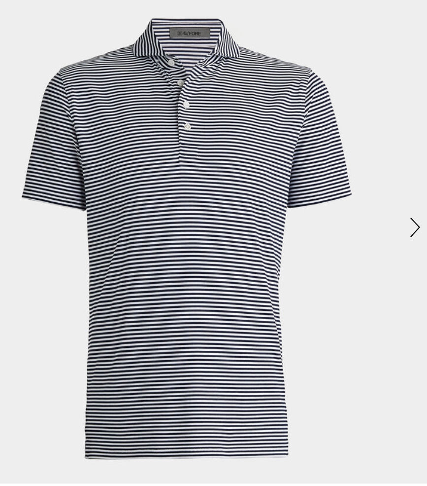 Gfore Feeder Stripe Tech Piqué Modern Spread Collar Polo - BHI