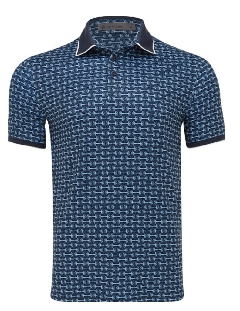 GFORE Men’s Brick Stripe Tech Jersey Shirt - Fountain - BHI