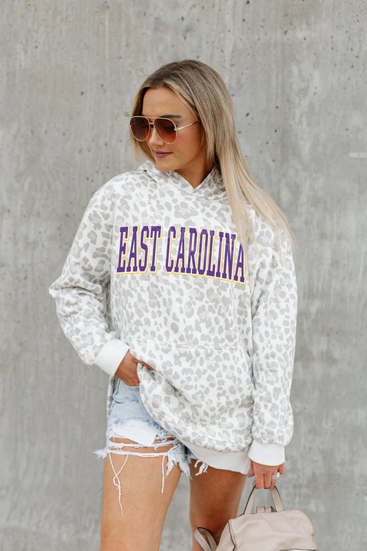 East Carolina Pirates Home Team Advantage Oversized Side Slit Hooded Pullover - Gameday couture