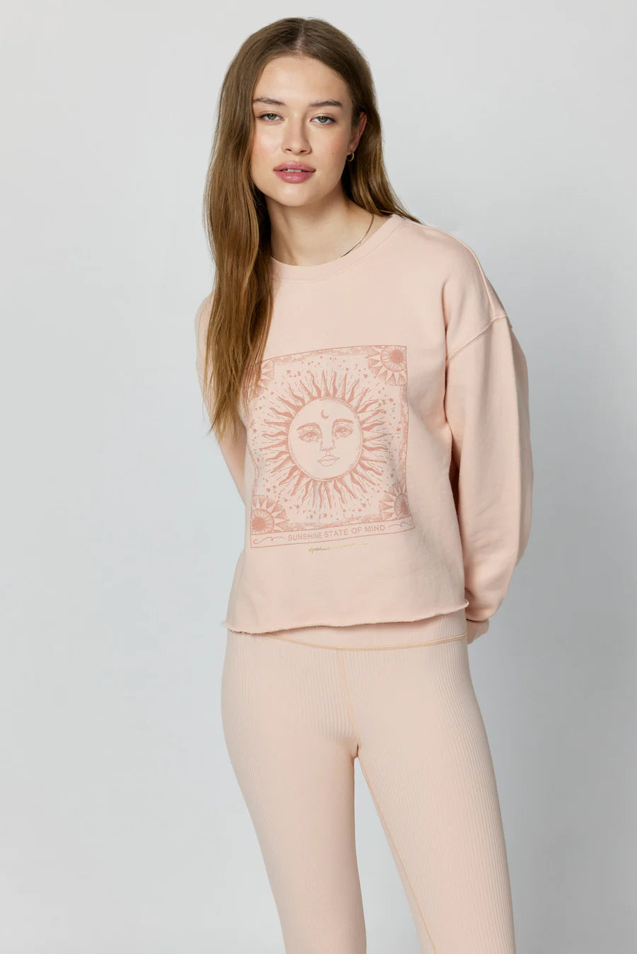 Sunshine Mazzy Crop Sweatshirt Dust Pink - SP30417017 - Spiritual Gangster