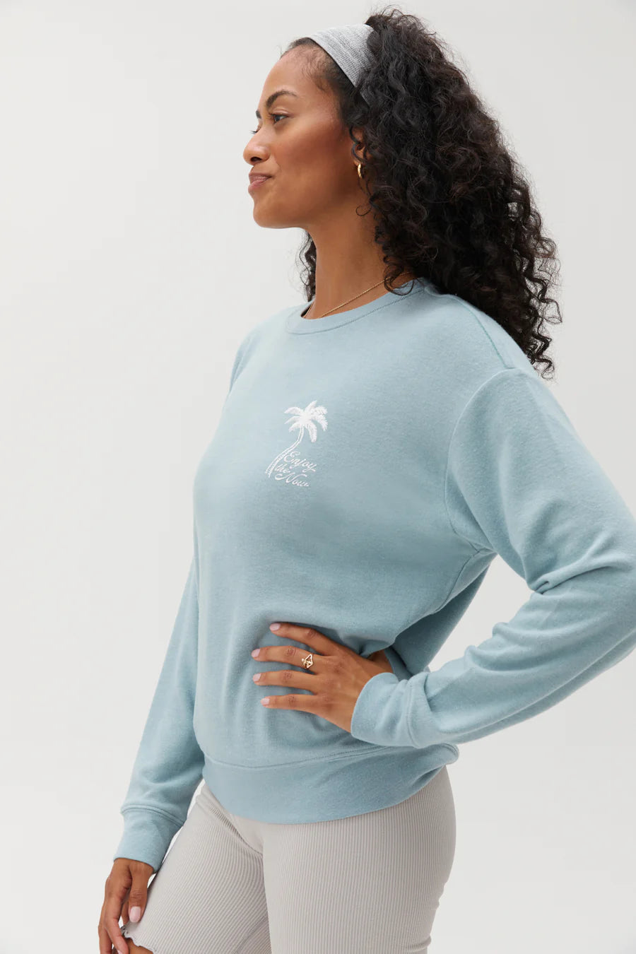 Enjoy The Now Savasana Sweater - SP30417037 - Stormy Blue - Spiritual Gangster