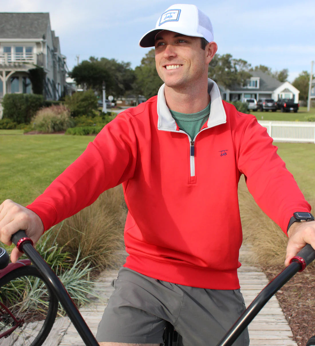 Dogwood Quarter Zip-State red-DW-QTRZIP-STATE-Baldhead blues