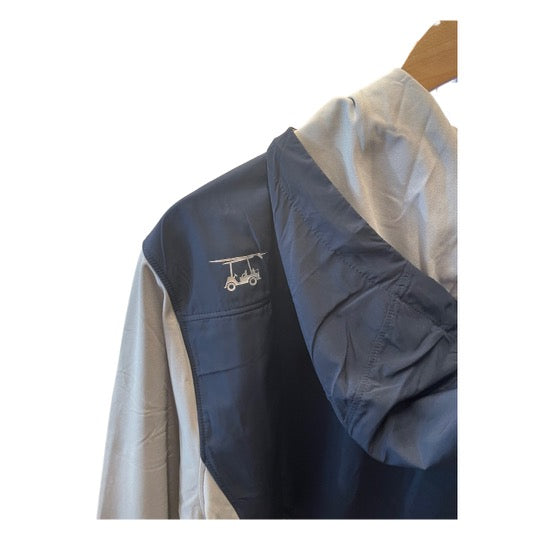 FULL ZIP HOODIE-NAVY| GREY- BALDHEAD BLUES