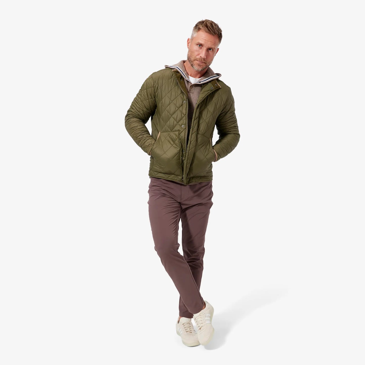 Mizzen & Main - Belmont Quilted Jacket - Olive Night - BHI