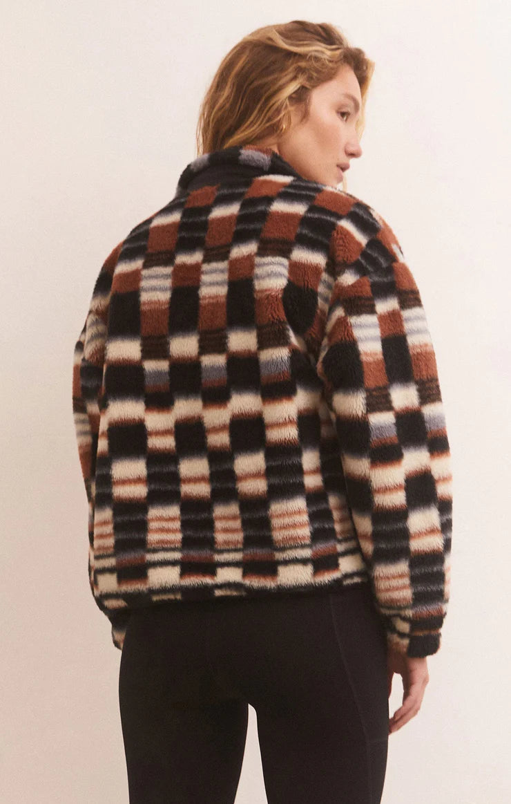 Bundle Up Check Jacket-SANDSTONE-ZVJ233840S-Z SUPPLY