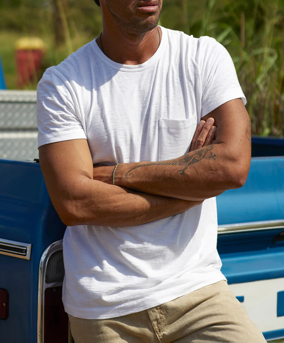 Outerknown - Men’s Saltwater Slub Tee - Bright White - BHI