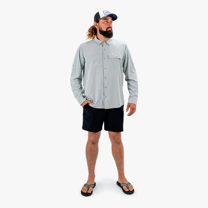AFTCO Air O Mesh Tech LS Shirt - Harbor Grey - BHI