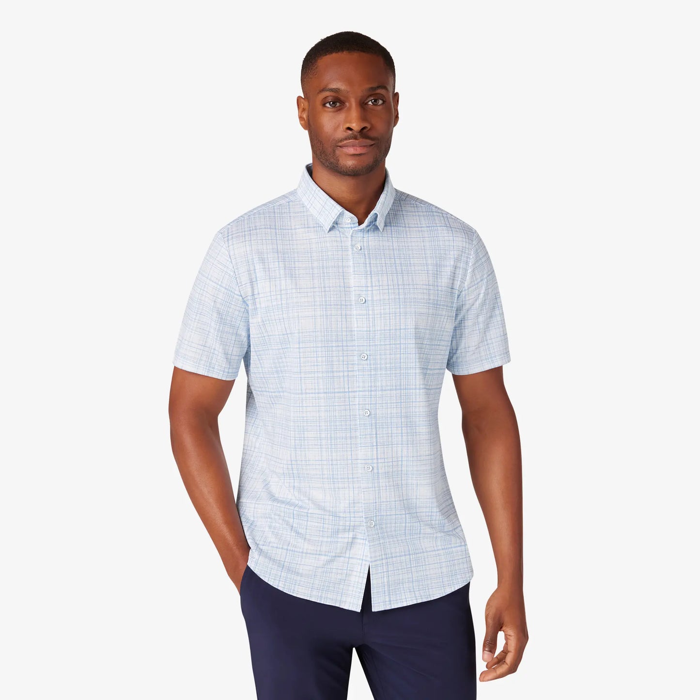 Mizzen + Main Halyard SS Classic Dress Shirt - Carolina Breezy Plaid - BHI