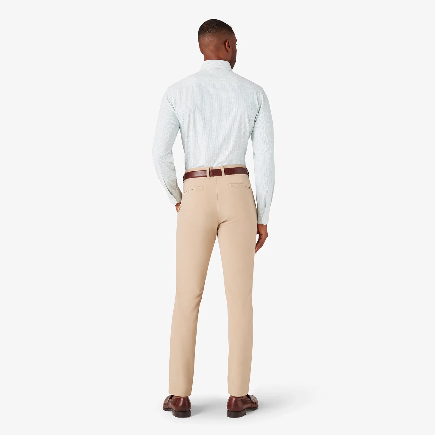 Mizzen + Main Monaco LS Classic Dress Shirt - Cyan Triangle Geo - BHI