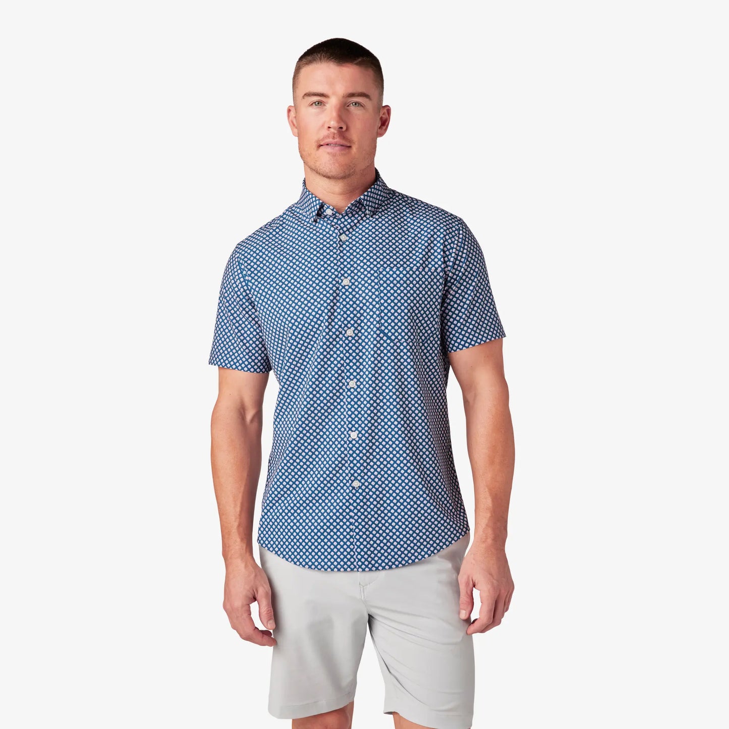 Mizzen + Main Leeward SS Dress Shirt- Poseidon Agave - BHI