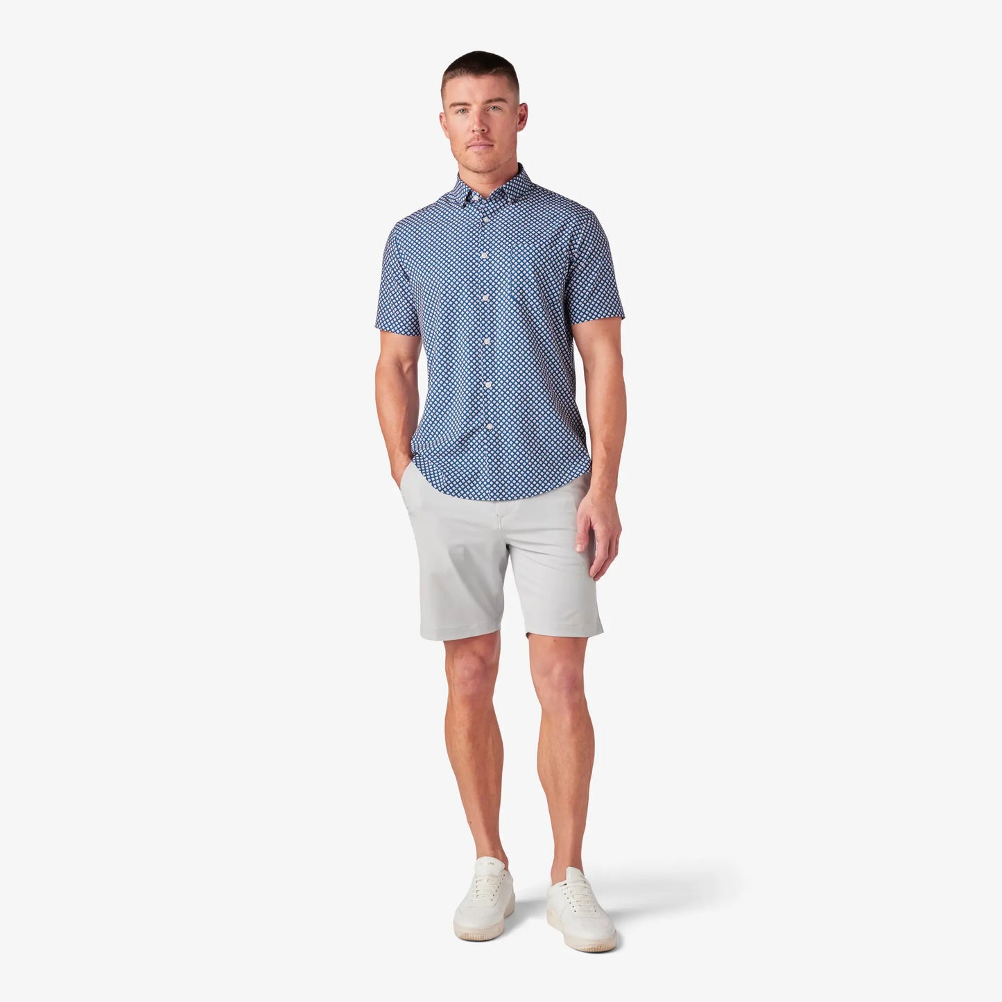Mizzen + Main Leeward SS Dress Shirt- Poseidon Agave - BHI