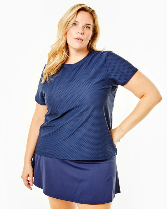 Addison Bay Walnut Short Sleeve - Navy- BHI