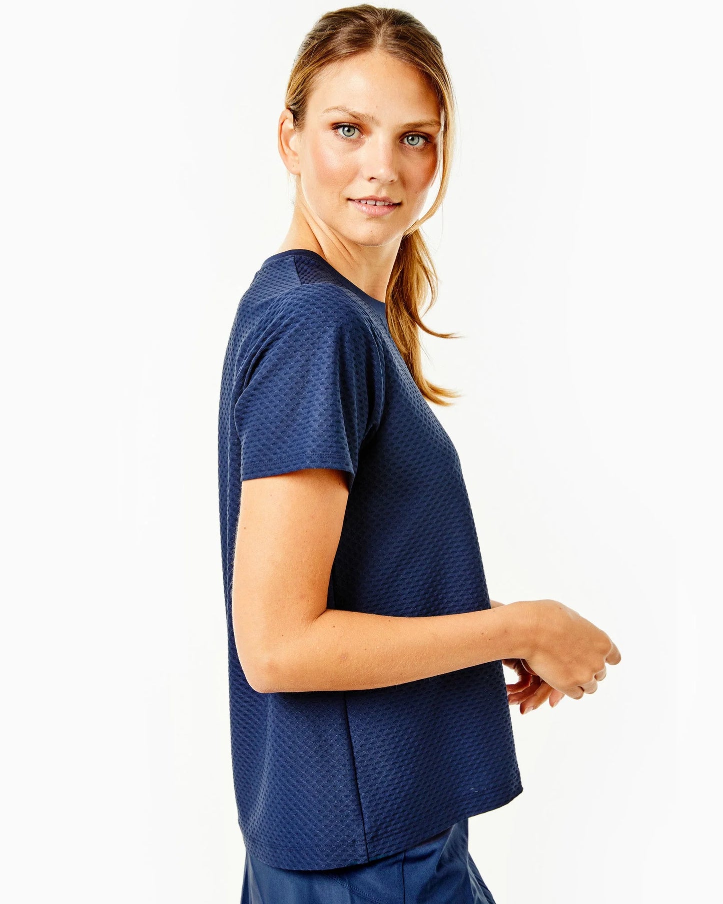 Addison Bay Walnut Short Sleeve - Navy- BHI