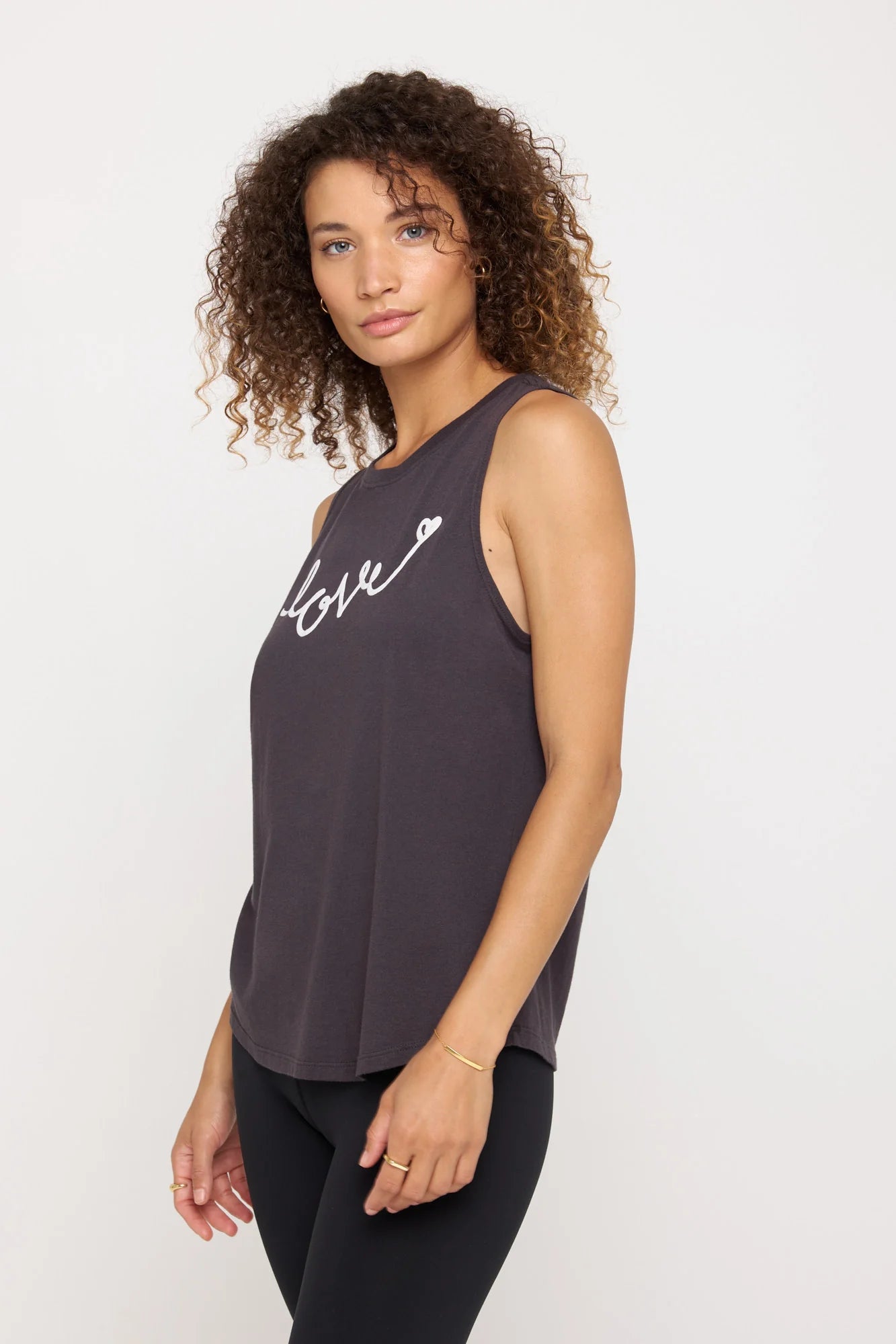 Spiritual Gangster - Love Script Jade Muscle Tank - Vintage Black - BHI