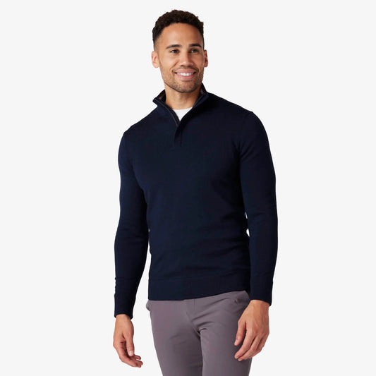 Mizzen + Main Preston Quarter Zip- Navy - BHI