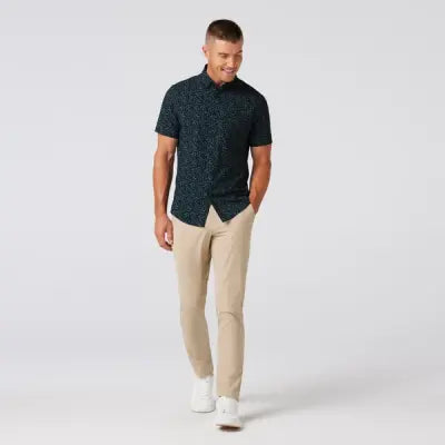 Mizzen + Main Leeward Classic-Dress Shirt-Navy Foliage - BHI