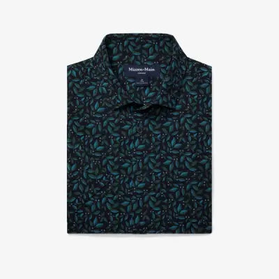 Mizzen + Main Leeward Classic-Dress Shirt-Navy Foliage - BHI