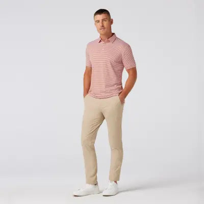 Mizzen + Main Versa Polo-Classic-Burnt Orange Stripe - BHI
