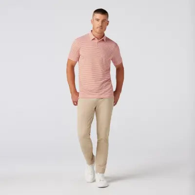 Mizzen + Main Versa Polo-Classic-Burnt Orange Stripe - BHI