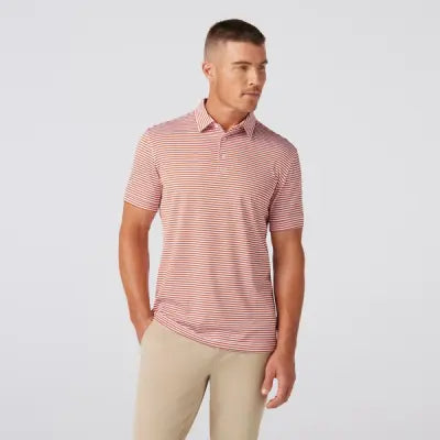 Mizzen + Main Versa Polo-Classic-Burnt Orange Stripe - BHI